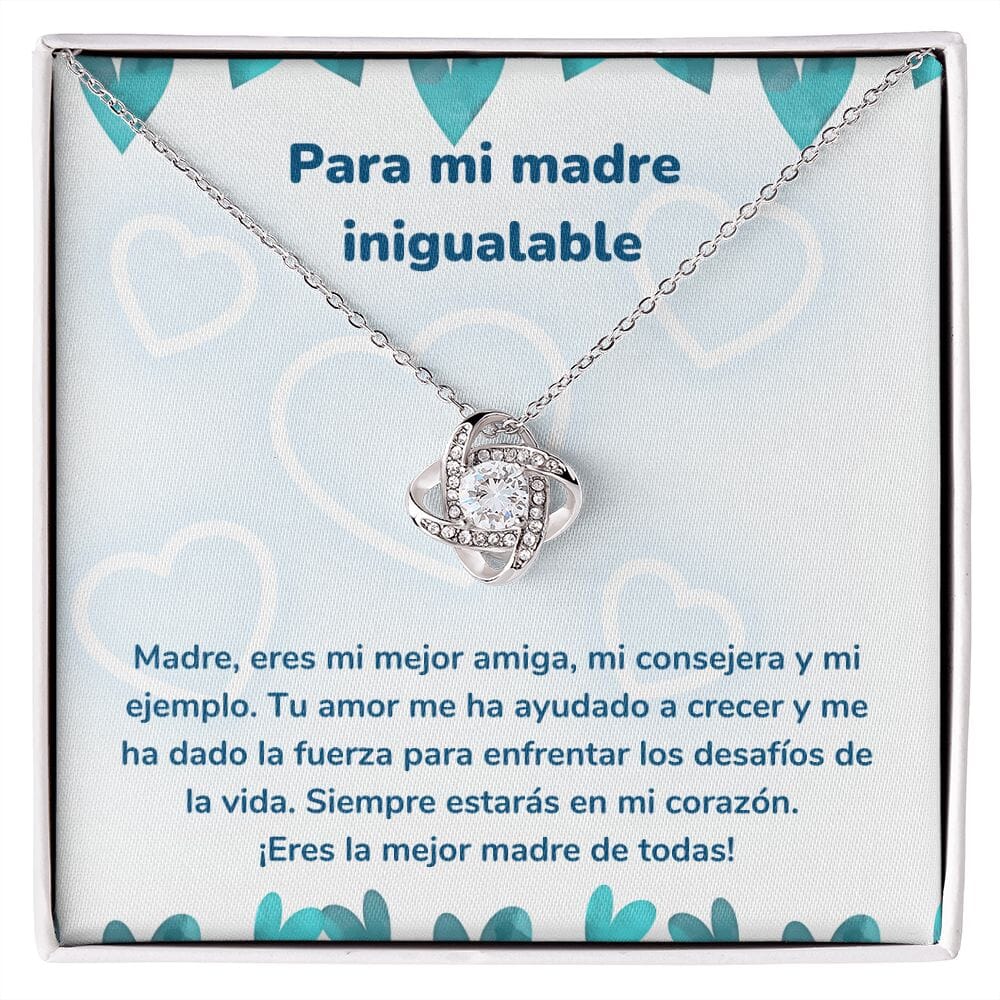 Para mi madre inigualable - Collar Love Knot - Nudo de amor Jewelry ShineOn Fulfillment Acabado en oro blanco de 14 k Standard Box 