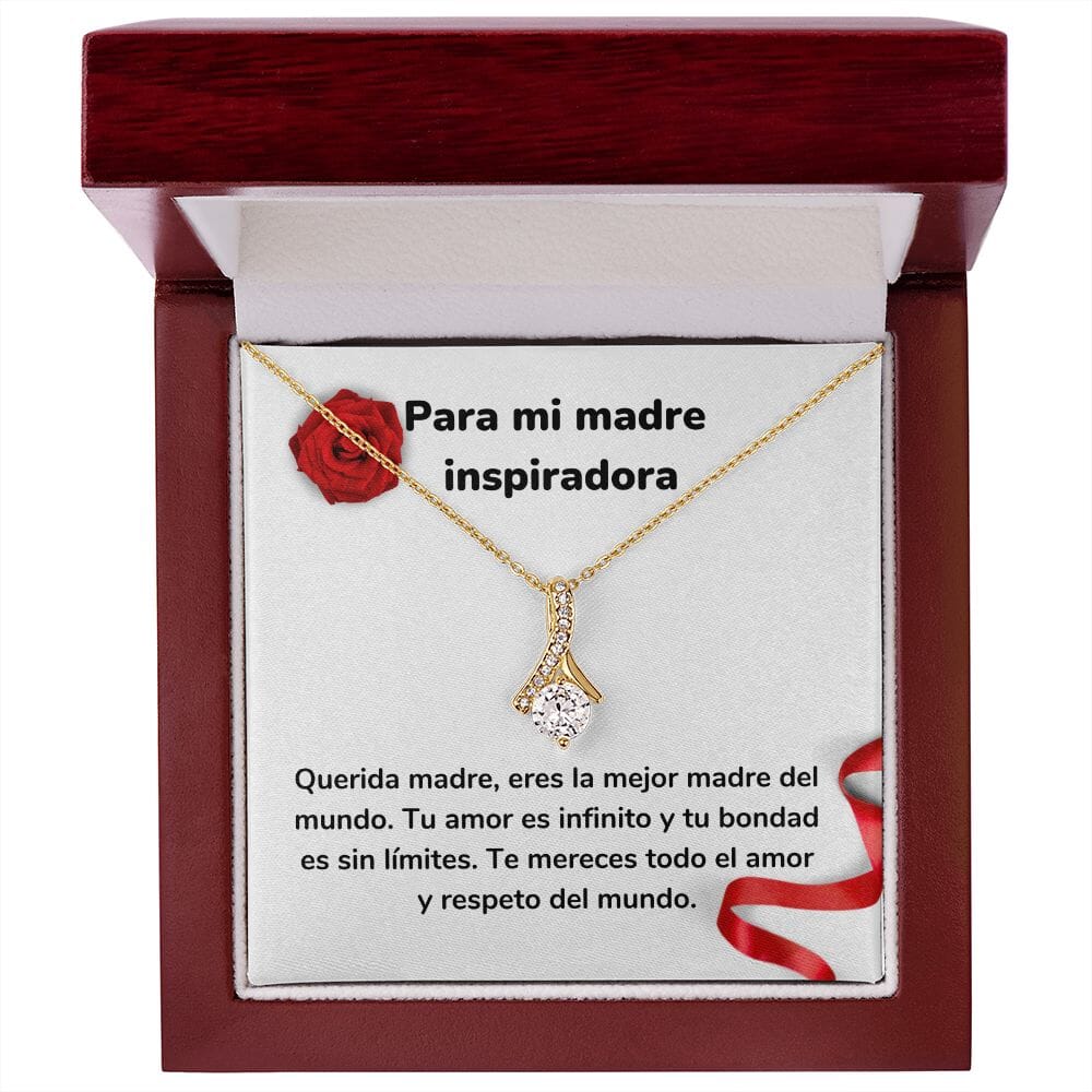 Para mi madre inspiradora - Collar Alluring Beauty - Día de las Madres Jewelry/AlluringBeauty Acabado en Oro Amarillo de 18 quilates. Luxury Box 
