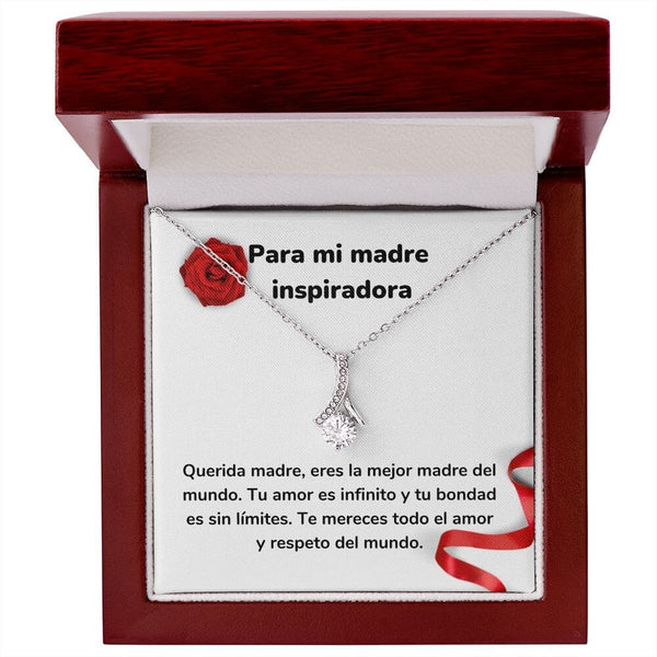 Para mi madre inspiradora - Collar Alluring Beauty - Día de las Madres Jewelry/AlluringBeauty Acabado en oro blanco de 14 k Luxury Box 