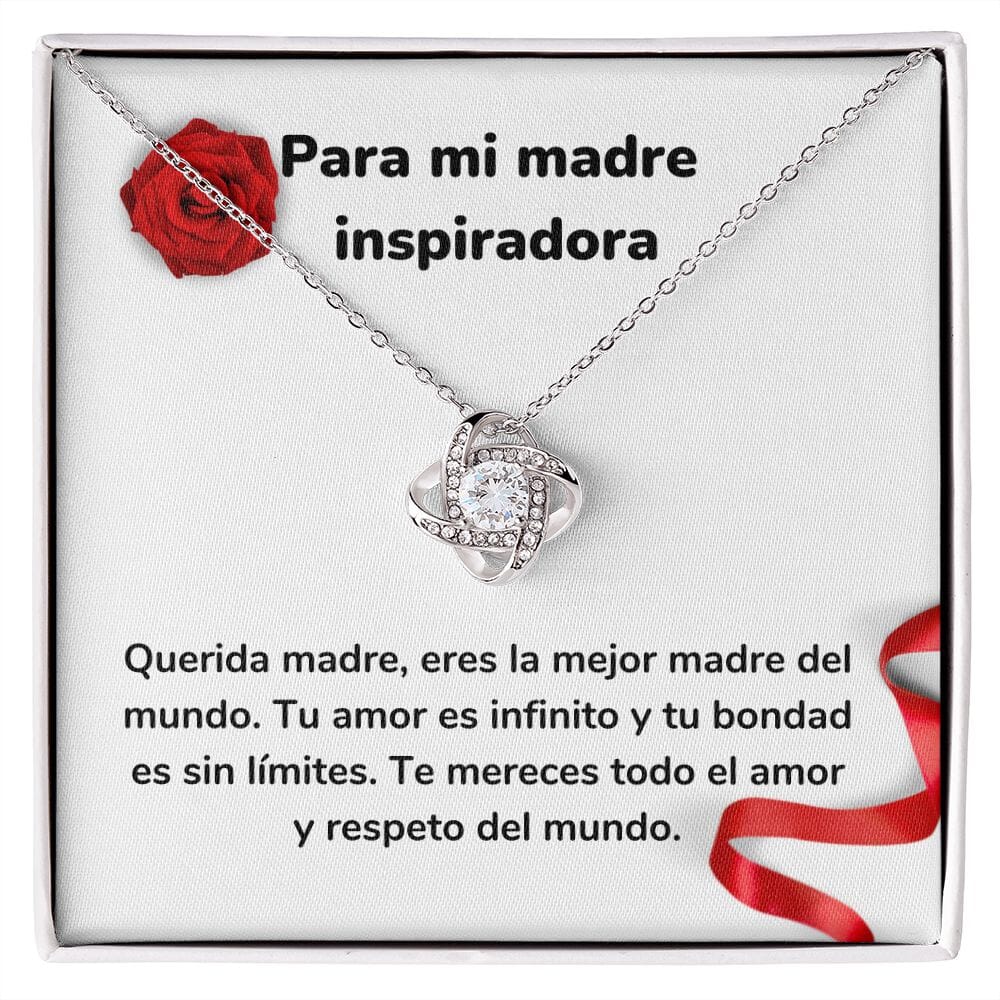 Para mi madre inspiradora - Collar Love Knot - Nudo de amor Jewelry ShineOn Fulfillment Acabado en oro blanco de 14 k Standard Box 