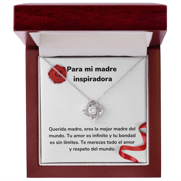 Para mi madre inspiradora - Collar Love Knot - Nudo de amor Jewelry ShineOn Fulfillment Acabado en oro blanco de 14 k Luxury Box 