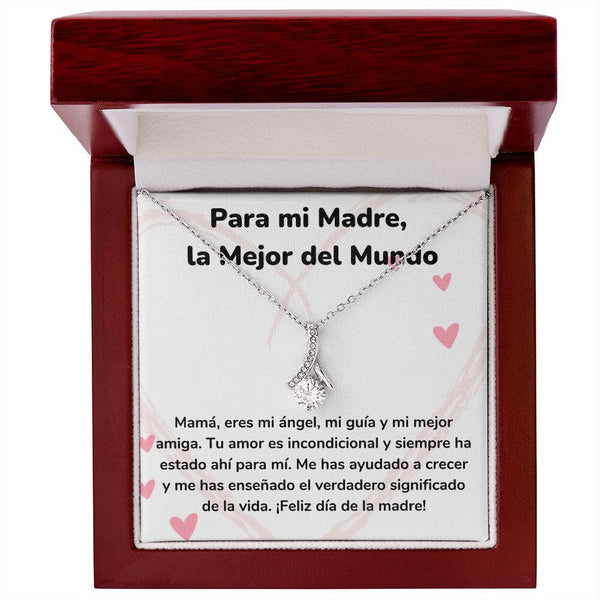 Para mi Madre, la Mejor del Mundo Collar Belleza Seductora (Alluring Beauty) Para Mamá Jewelry/AlluringBeauty Acabado en oro blanco de 14 k Luxury Box 