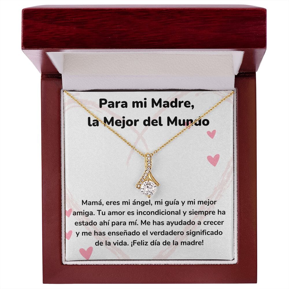 Para mi Madre, la Mejor del Mundo Collar Belleza Seductora (Alluring Beauty) Para Mamá Jewelry/AlluringBeauty Acabado en Oro Amarillo de 18 quilates Luxury Box 