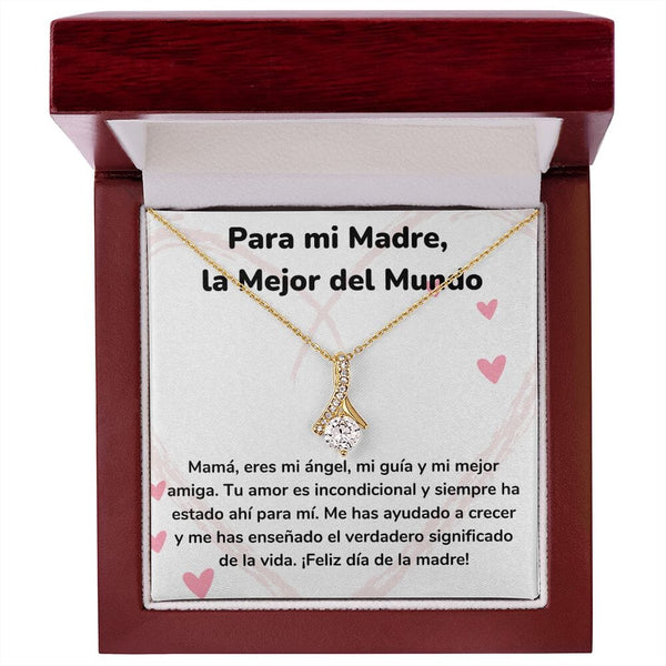 Para mi Madre, la Mejor del Mundo Collar Belleza Seductora (Alluring Beauty) Para Mamá Jewelry/AlluringBeauty Acabado en Oro Amarillo de 18 quilates Luxury Box 