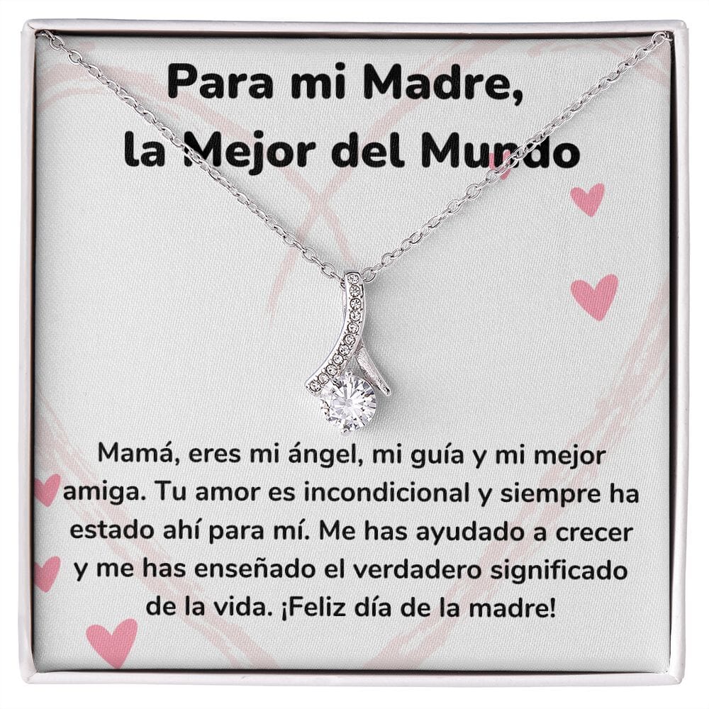 Para mi Madre, la Mejor del Mundo Collar Belleza Seductora (Alluring Beauty) Para Mamá Jewelry/AlluringBeauty Acabado en oro blanco de 14 k Standard Box 