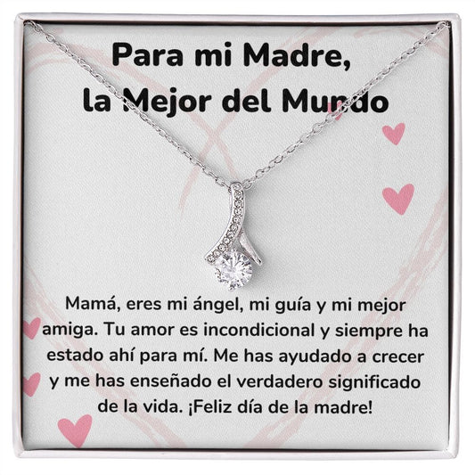 Para mi Madre, la Mejor del Mundo Collar Belleza Seductora (Alluring Beauty) Para Mamá Jewelry/AlluringBeauty Acabado en oro blanco de 14 k Standard Box 