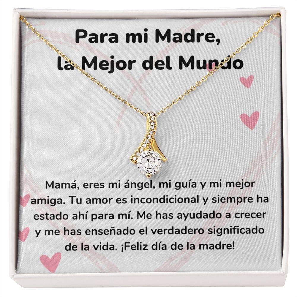 Para mi Madre, la Mejor del Mundo Collar Belleza Seductora (Alluring Beauty) Para Mamá Jewelry/AlluringBeauty Acabado en Oro Amarillo de 18 quilates Standard Box 