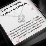 Para mi Madre, la Mejor del Mundo - Collar para Mamá (Nudo de Amor) Love Knot Jewelry ShineOn Fulfillment 