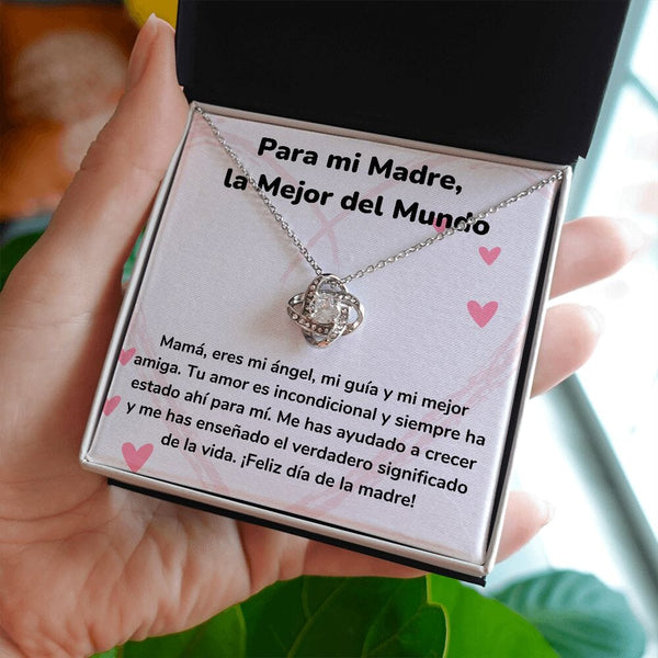 Para mi Madre, la Mejor del Mundo - Collar para Mamá (Nudo de Amor) Love Knot Jewelry ShineOn Fulfillment 