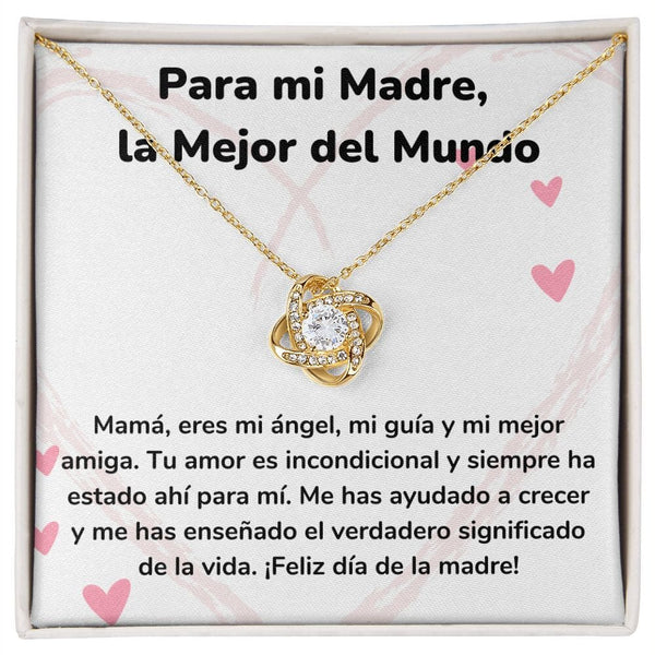 Para mi Madre, la Mejor del Mundo - Collar para Mamá (Nudo de Amor) Love Knot Jewelry ShineOn Fulfillment <p>Acabado en Oro Amarillo de 18 quilates.</p> Standard Box 