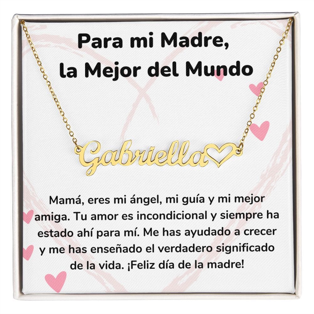 Para mi Madre, la Mejor del Mundo - Collar Personalizado Con Nombre Corazón - Mamá Jewelry/NameNecklaceHeart ShineOn Fulfillment 