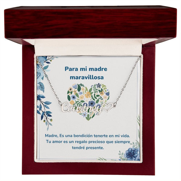 Para mi madre maravillosa -Collar Personalizado Con Nombre Corazón - Mamá Jewelry/NameNecklaceHeart 