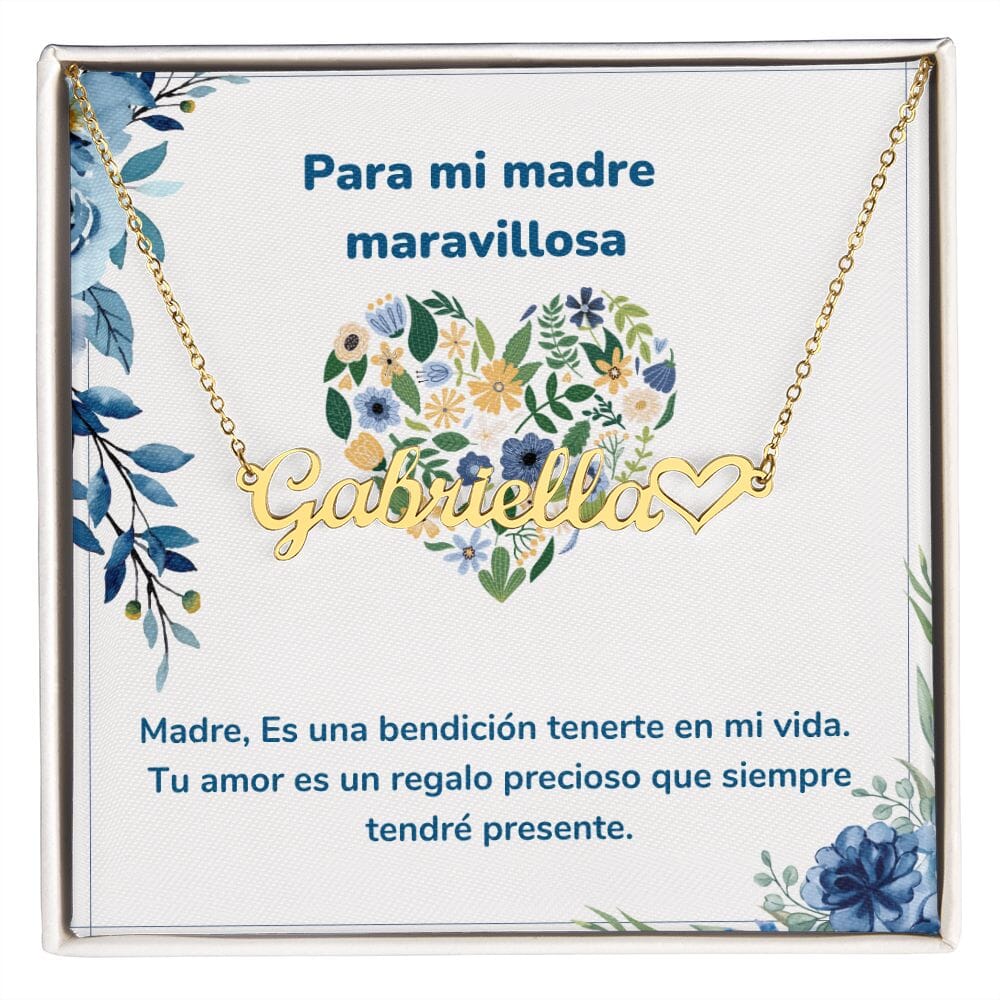 Para mi madre maravillosa -Collar Personalizado Con Nombre Corazón - Mamá Jewelry/NameNecklaceHeart 