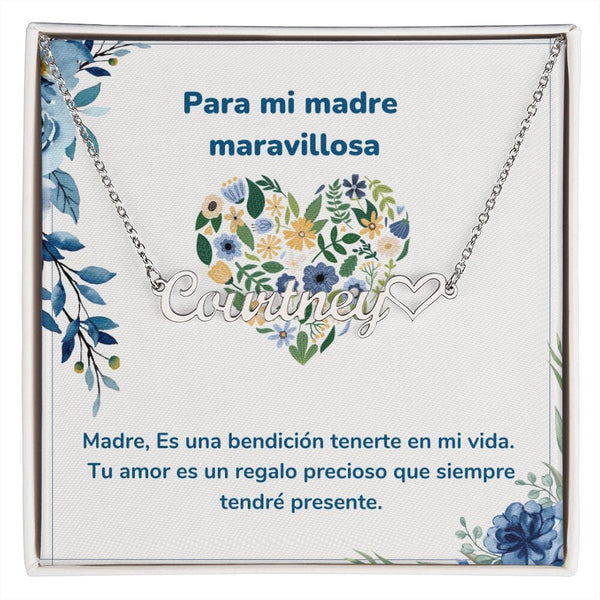 Para mi madre maravillosa -Collar Personalizado Con Nombre Corazón - Mamá Jewelry/NameNecklaceHeart 