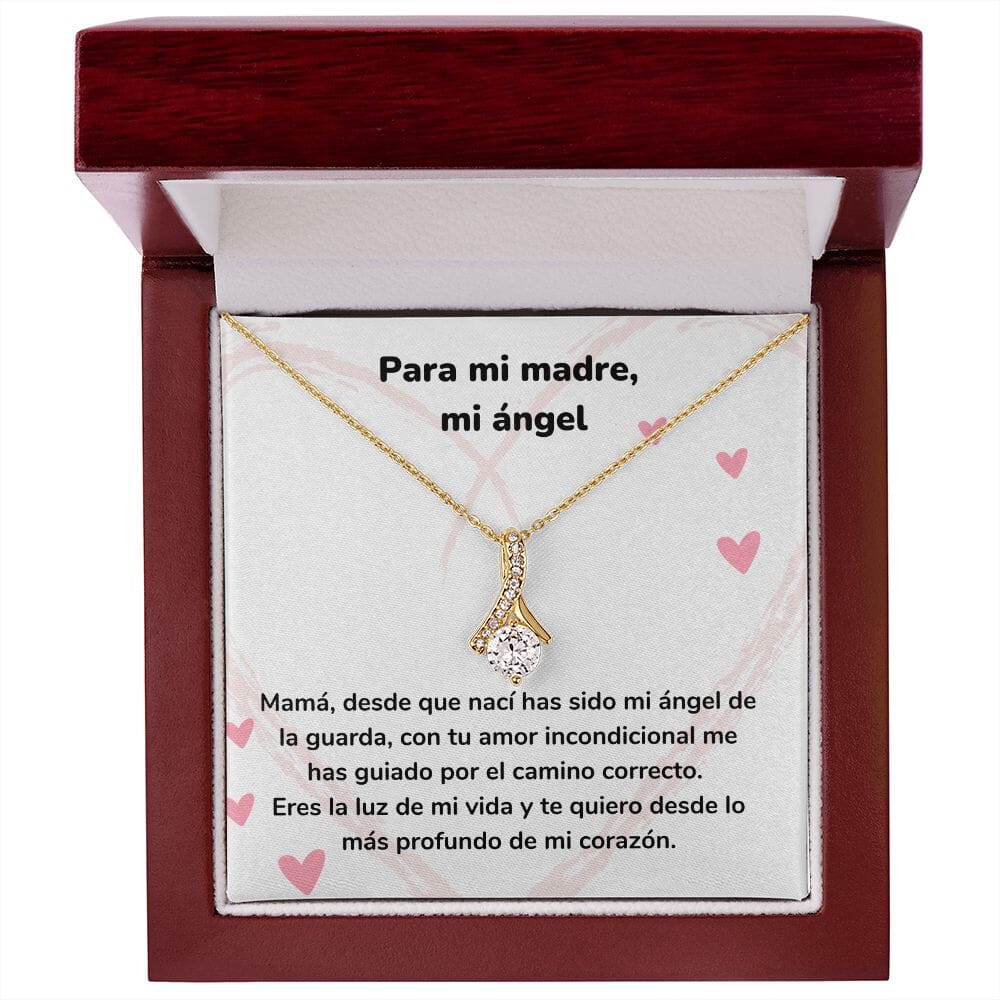 Para mi madre, mi ángel - Collar Alluring Beauty - Día de las Madres Jewelry/AlluringBeauty Acabado en Oro Amarillo de 18 quilates. Luxury Box 