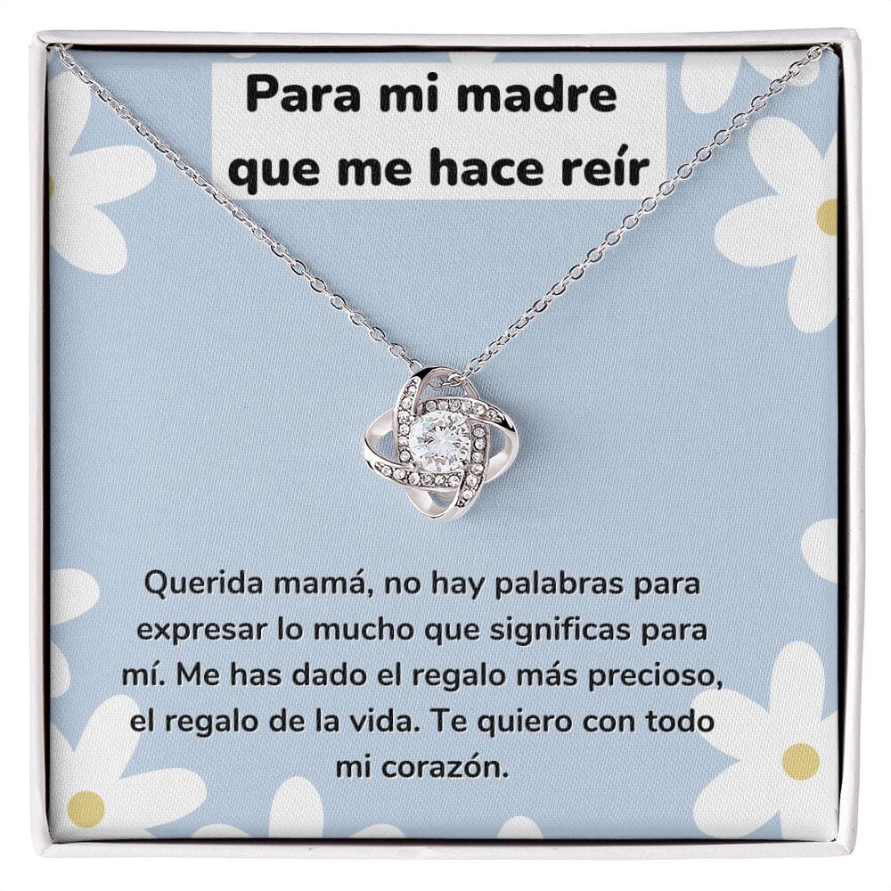 Para mi madre que me hace reir - Collar Love Knot Nudo de amor - Para Mamá Jewelry ShineOn Fulfillment Acabado en oro blanco de 14 k Standard Box 