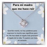 Para mi madre que me hace reir - Collar Love Knot Nudo de amor - Para Mamá Jewelry ShineOn Fulfillment Acabado en oro blanco de 14 k Standard Box 