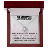 Para mi Madre que me sostiene - Collar Love Knot Nudo de amor - Para Mamá Jewelry ShineOn Fulfillment Acabado en oro blanco de 14 k Luxury Box 