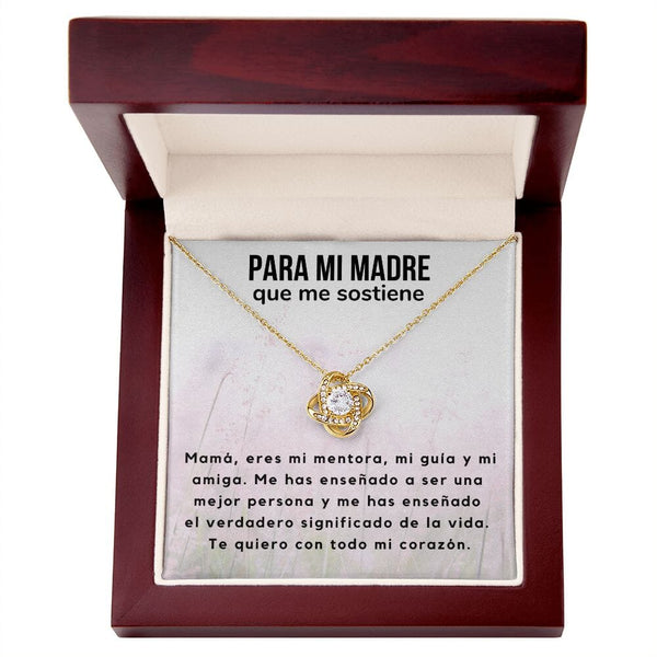 Para mi Madre que me sostiene - Collar Love Knot Nudo de amor - Para Mamá Jewelry ShineOn Fulfillment <p>Acabado en Oro Amarillo de 18 quilates.</p> Luxury Box 