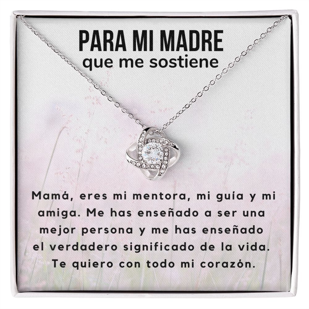 Para mi Madre que me sostiene - Collar Love Knot Nudo de amor - Para Mamá Jewelry ShineOn Fulfillment Acabado en oro blanco de 14 k Standard Box 