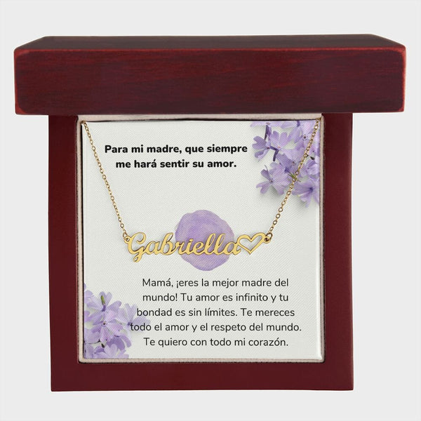 Para mi madre, que siempre me hará sentir su amor. Collar Personalizado Con Nombre Corazón - Mamá Jewelry/NameNecklaceHeart ShineOn Fulfillment 