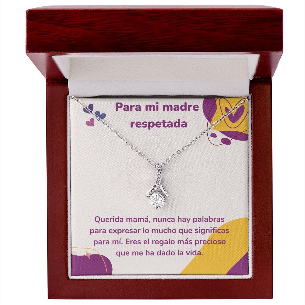 Para mi madre respetada - Collar Alluring Beauty - Día de las Madres Jewelry ShineOn Fulfillment Acabado en oro blanco de 14 k Luxury Box 