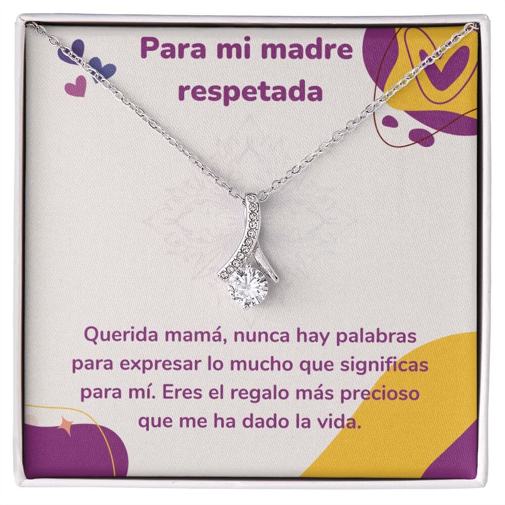 Para mi madre respetada - Collar Alluring Beauty - Día de las Madres Jewelry ShineOn Fulfillment Acabado en oro blanco de 14 k Standard Box 