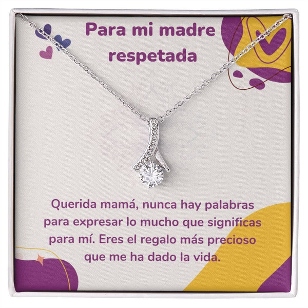 Para mi madre respetada - Collar Alluring Beauty - Día de las Madres Jewelry ShineOn Fulfillment Acabado en oro blanco de 14 k Standard Box 