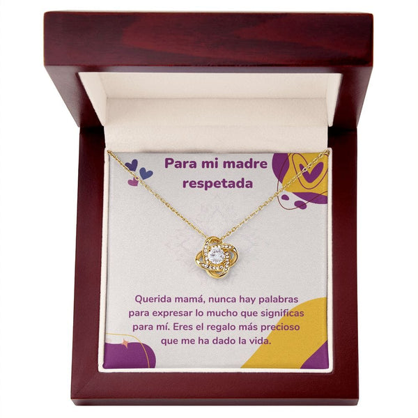 Para mi madre respetada - Collar Love Knot - Nudo de amor Jewelry ShineOn Fulfillment <p>Acabado en Oro Amarillo de 18 quilates.</p> Luxury Box 