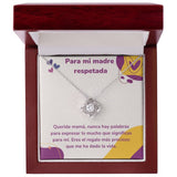 Para mi madre respetada - Collar Love Knot - Nudo de amor Jewelry ShineOn Fulfillment Acabado en oro blanco de 14 k Luxury Box 