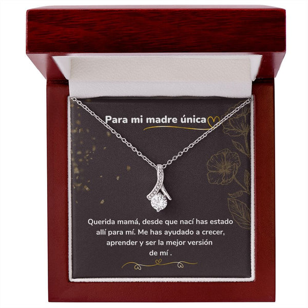 Para mi madre única - Collar Alluring Beauty - Día de las Madres Jewelry ShineOn Fulfillment Acabado en oro blanco de 14 k Luxury Box 