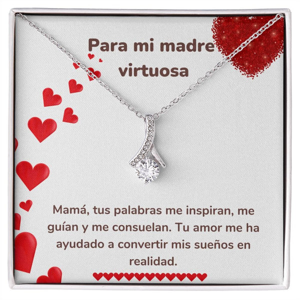 Para mi madre virtuosa - Collar Alluring Beauty - Día de las Madres Jewelry ShineOn Fulfillment Acabado en oro blanco de 14 k Standard Box 