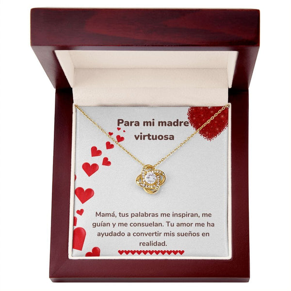 Para mi madre virtuosa - Collar Love Knot - Nudo de amor Jewelry ShineOn Fulfillment <p>Acabado en Oro Amarillo de 18 quilates.</p> Luxury Box 