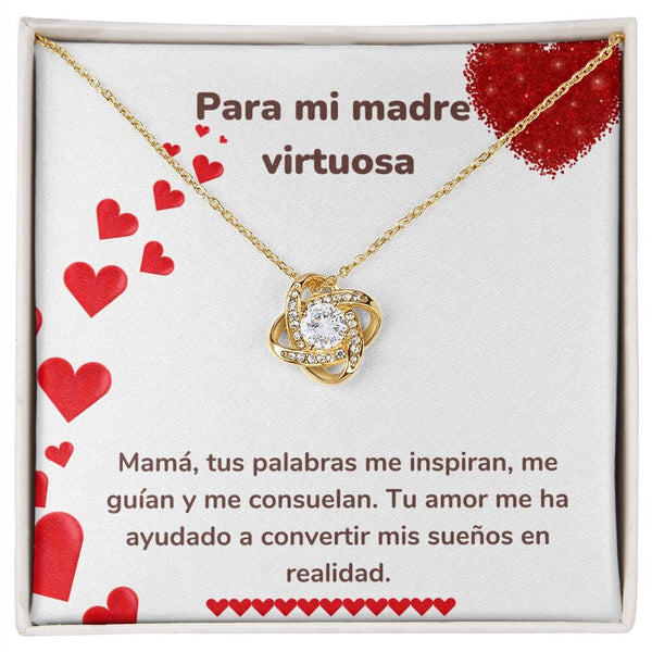 Para mi madre virtuosa - Collar Love Knot - Nudo de amor Jewelry ShineOn Fulfillment <p>Acabado en Oro Amarillo de 18 quilates.</p> Standard Box 