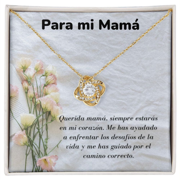 Para mi Mamá - Collar Para Mamá Nudo de Amor (LoveKnot) Jewelry/LoveKnot Acabado en Oro Amarillo de 18 quilates Cajita Estándar (GRATIS) 