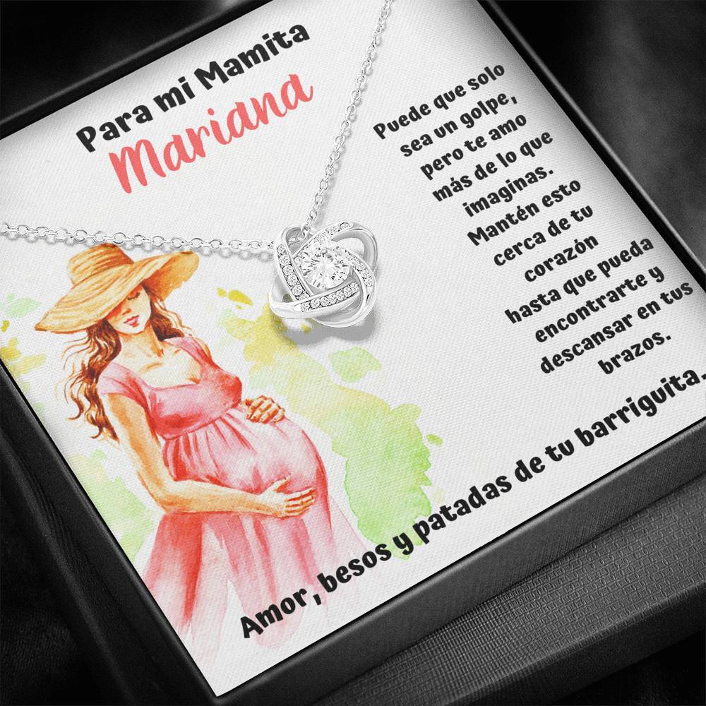 Para mi mamá que me espera feliz - Collar Nudo Amor. Personalizada Para mujer embarazada. Jewelry/LoveKnot 