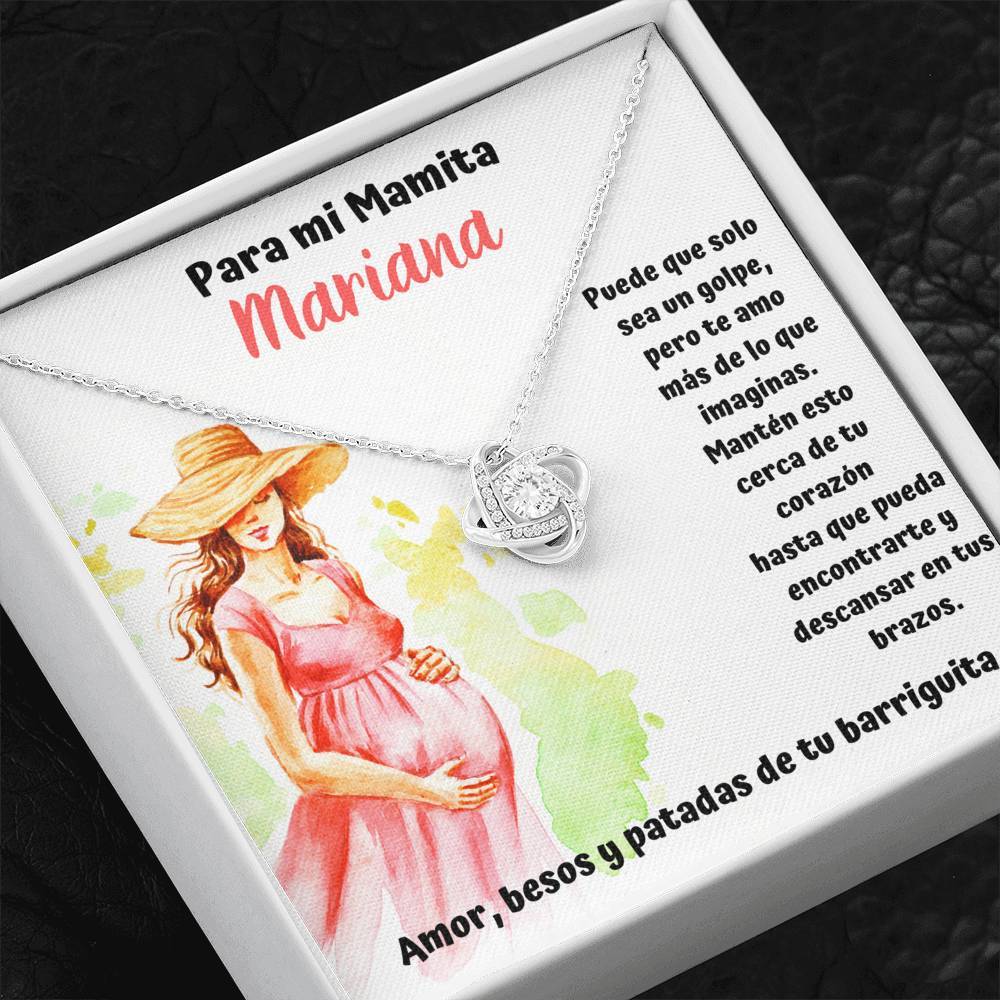 Para mi mamá que me espera feliz - Collar Nudo Amor. Personalizada Para mujer embarazada. Jewelry/LoveKnot 
