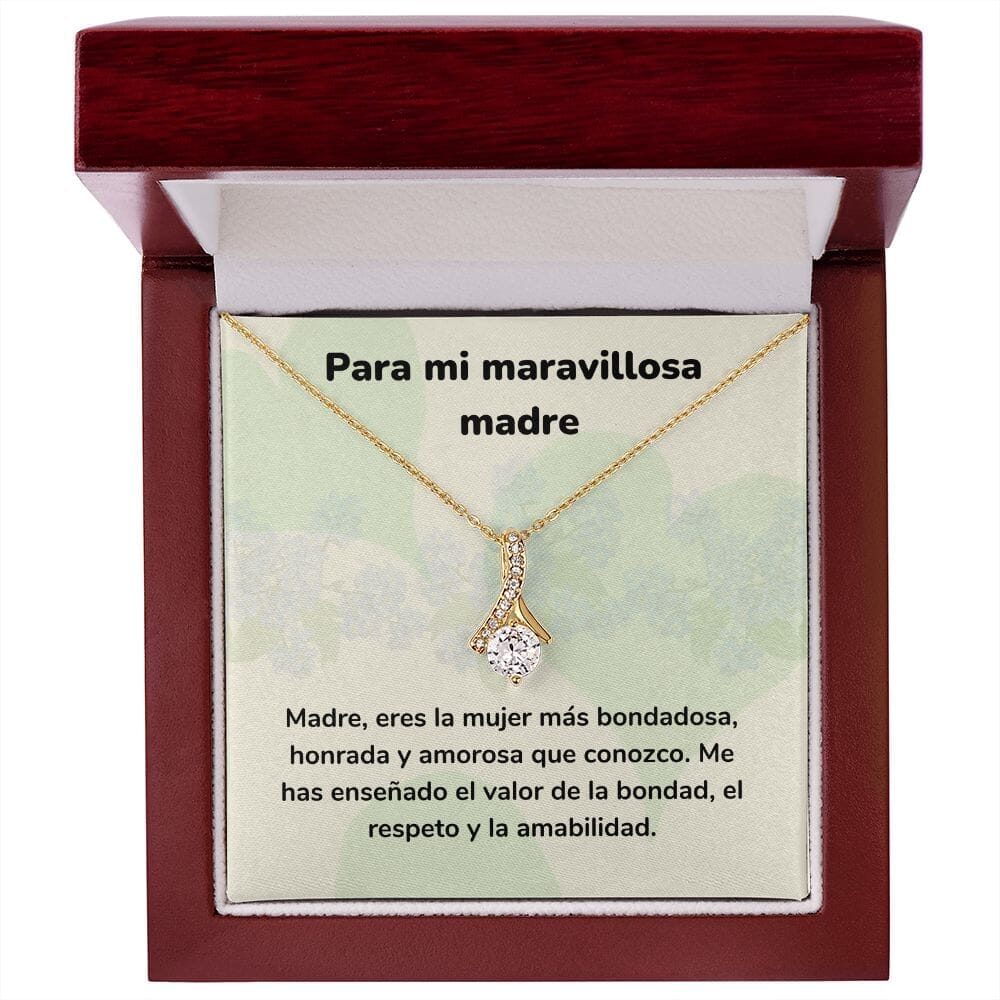 Para mi maravillosa madre - Collar Alluring Beauty - Día de las Madres Jewelry/AlluringBeauty Acabado en Oro Amarillo de 18 quilates. Luxury Box 