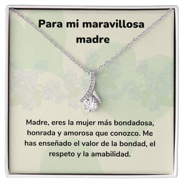 Para mi maravillosa madre - Collar Alluring Beauty - Día de las Madres Jewelry/AlluringBeauty Acabado en oro blanco de 14 k Standard Box 