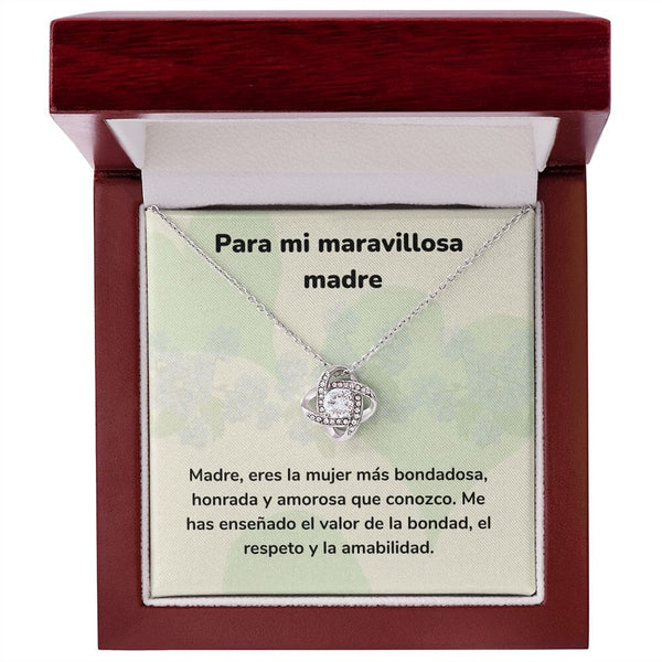 Para mi maravillosa madre - Collar Love KNot - nudo de amor Jewelry ShineOn Fulfillment Acabado en oro blanco de 14 k Luxury Box 