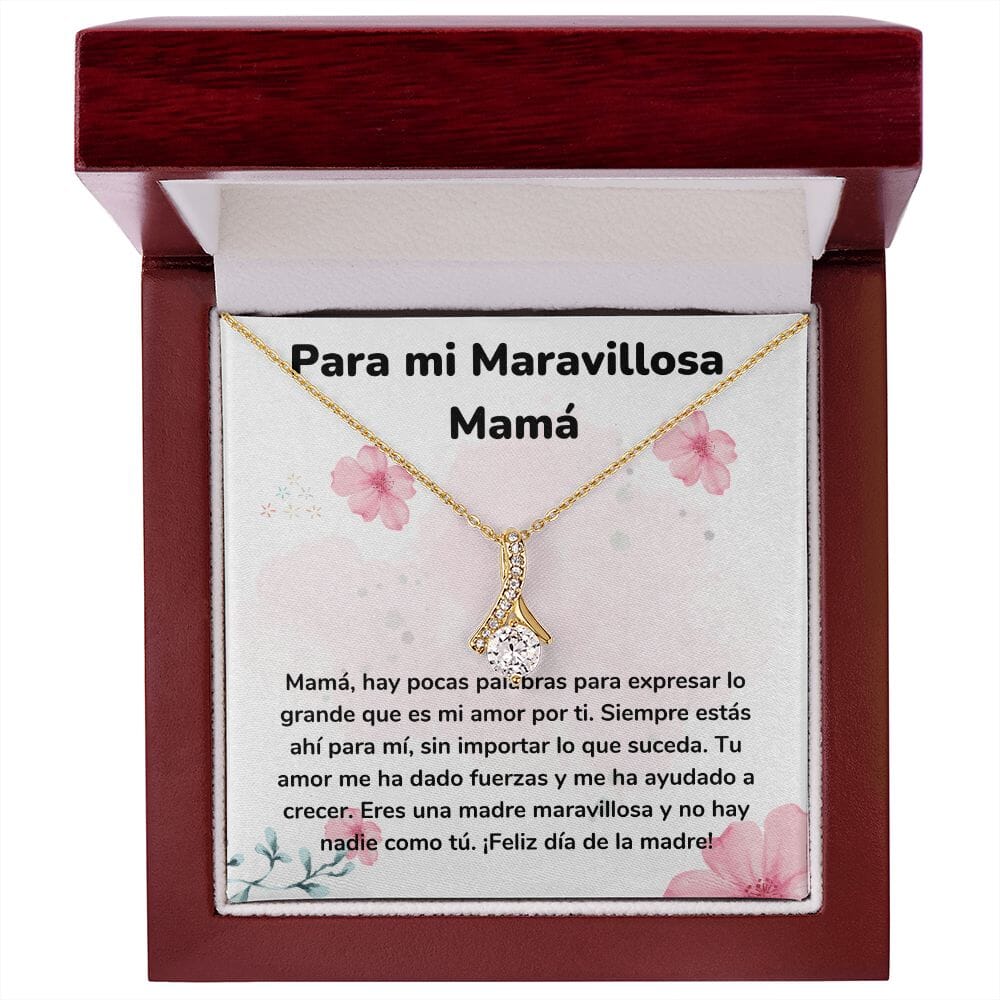 Para mi Maravillosa Mamá -Collar Belleza Seductora (Alluring Beauty) Para Mamá Jewelry/AlluringBeauty Acabado en Oro Amarillo de 18 quilates Luxury Box 