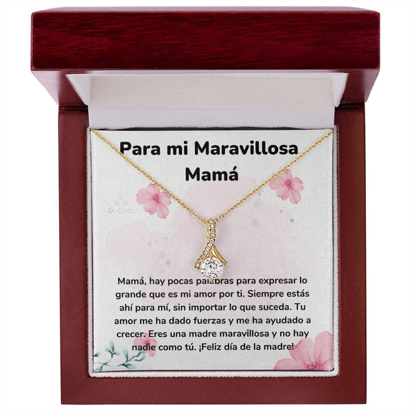 Para mi Maravillosa Mamá -Collar Belleza Seductora (Alluring Beauty) Para Mamá Jewelry/AlluringBeauty Acabado en Oro Amarillo de 18 quilates Luxury Box 