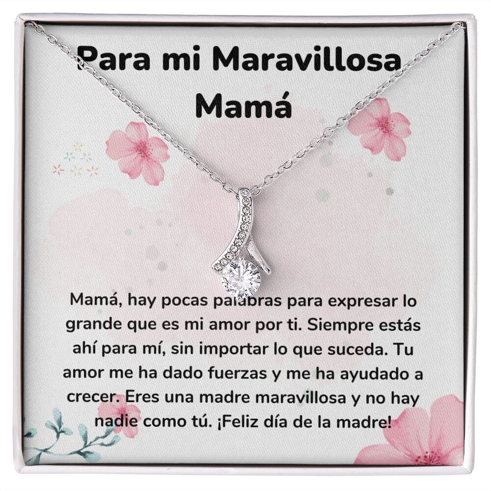 Para mi Maravillosa Mamá -Collar Belleza Seductora (Alluring Beauty) Para Mamá Jewelry/AlluringBeauty Acabado en oro blanco de 14 k Standard Box 