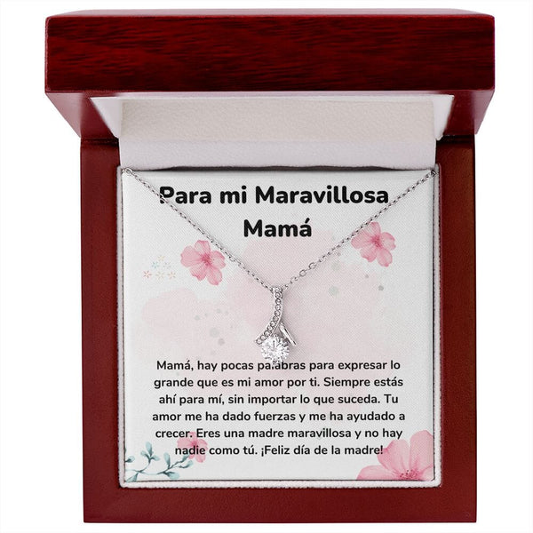 Para mi Maravillosa Mamá -Collar Belleza Seductora (Alluring Beauty) Para Mamá Jewelry/AlluringBeauty Acabado en oro blanco de 14 k Luxury Box 