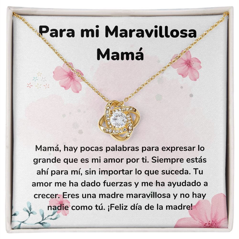 Para mi Maravillosa Mamá - Collar para Mamá (Nudo de Amor) Love Knot Jewelry/LoveKnot Acabado en Oro Amarillo de 18 quilates. Cajita Estándar (GRATIS) 