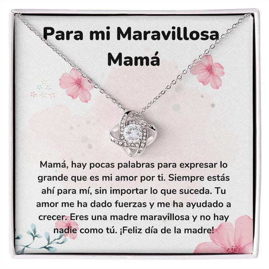 Para mi Maravillosa Mamá - Collar para Mamá (Nudo de Amor) Love Knot Jewelry/LoveKnot Acabado en oro blanco de 14 k Cajita Estándar (GRATIS) 