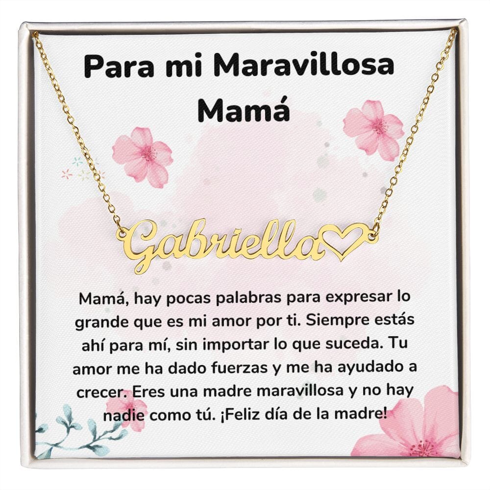 Para mi Maravillosa Mamá - Collar Personalizado Con Nombre Corazón - Mamá Jewelry/NameNecklaceHeart ShineOn Fulfillment 