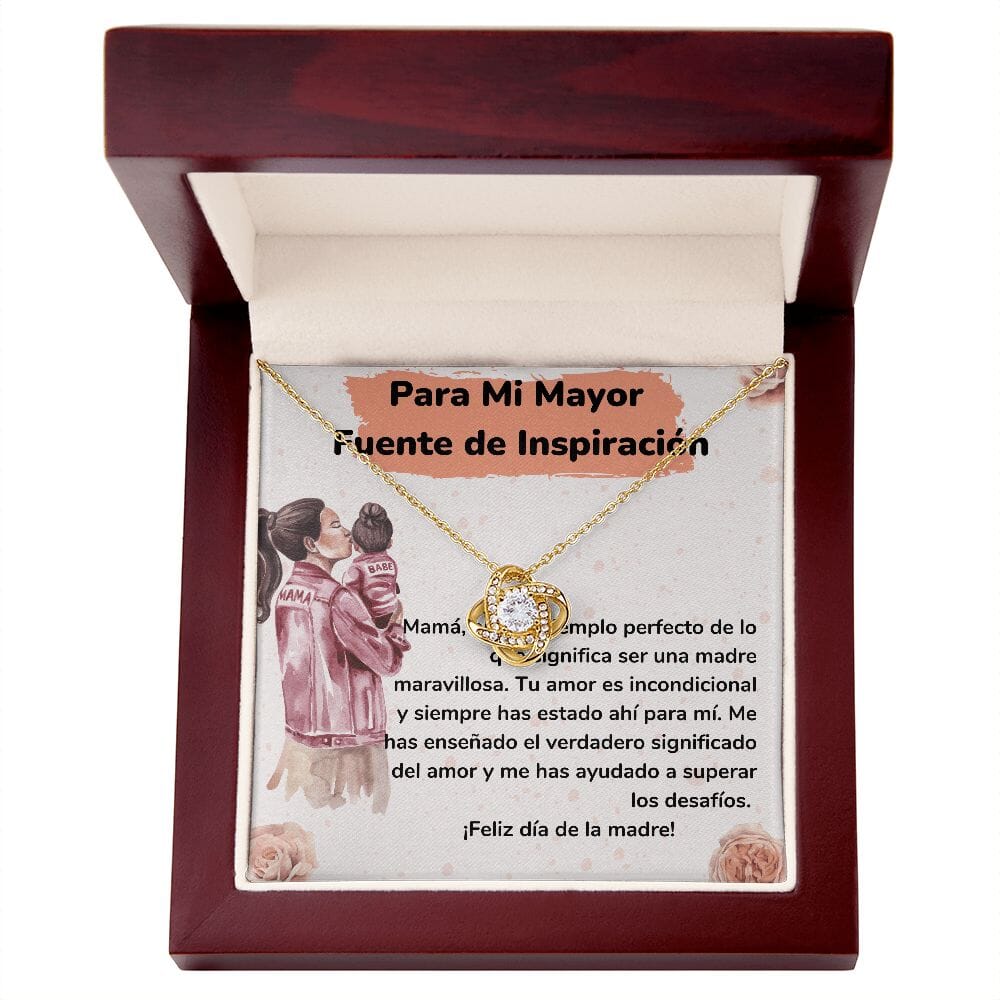 Para Mi Mayor Fuente de Inspiración - Collar para Mamá (Nudo de Amor) Love Knot Jewelry ShineOn Fulfillment <p>Acabado en Oro Amarillo de 18 quilates</p> Luxury Box 