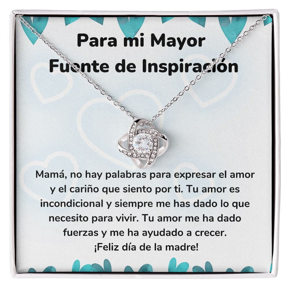 Para mi Mayor Fuente de Inspiración - Collar para Mamá (Nudo de Amor) Love Knot Jewelry ShineOn Fulfillment Acabado en oro blanco de 14 k Standard Box 