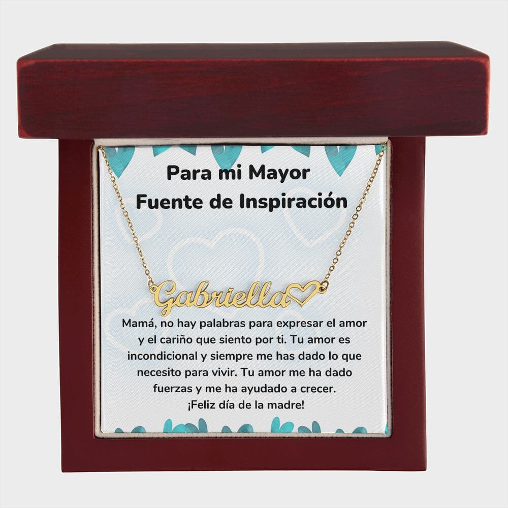 Para mi Mayor Fuente de Inspiración - Collar Personalizado Con Nombre Corazón - Mamá Jewelry/NameNecklaceHeart 